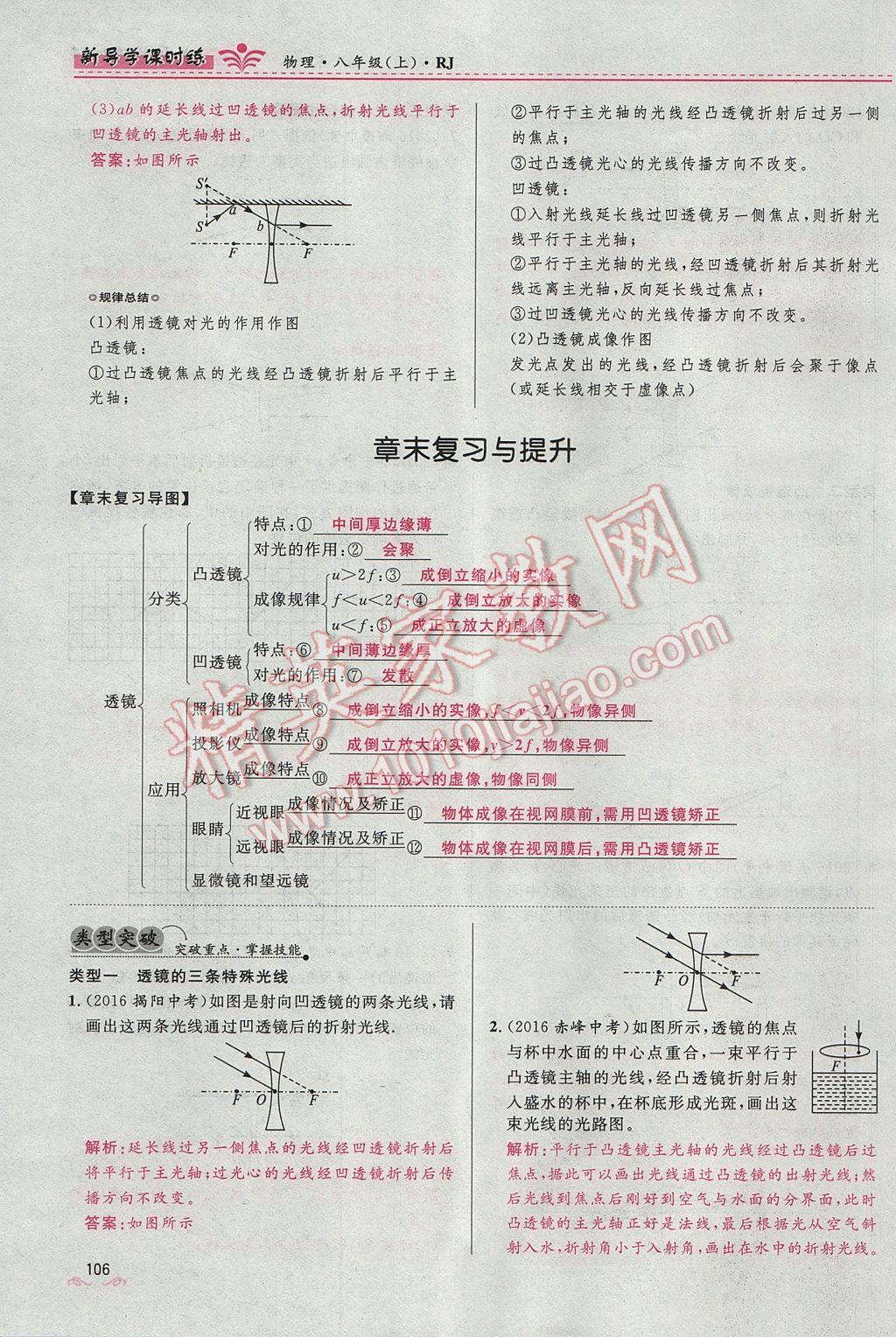 2017年夺冠百分百新导学课时练八年级物理上册人教版 第五章 透镜及其应用第112页