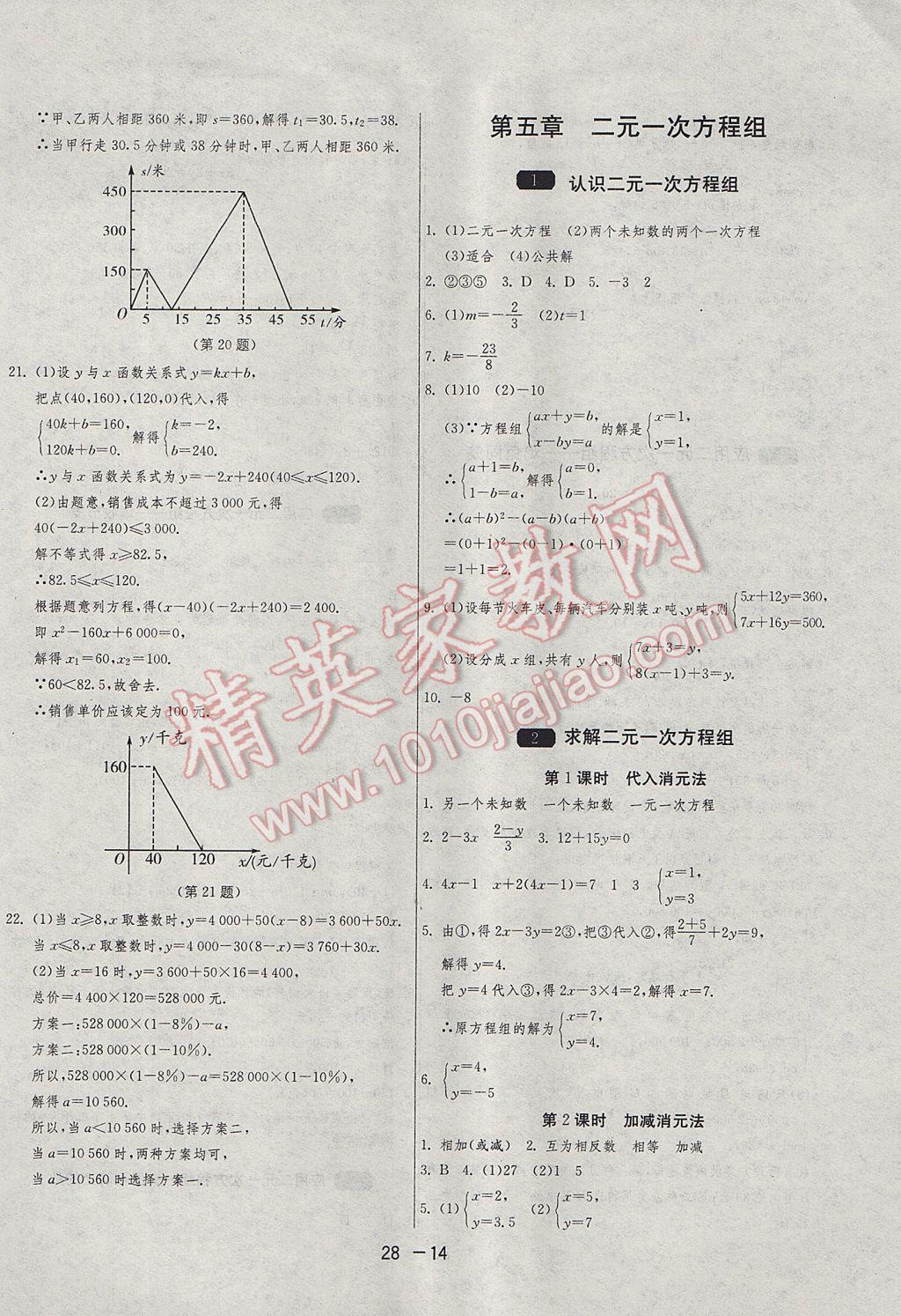 2017年1課3練單元達(dá)標(biāo)測(cè)試八年級(jí)數(shù)學(xué)上冊(cè)北師大版 參考答案第14頁