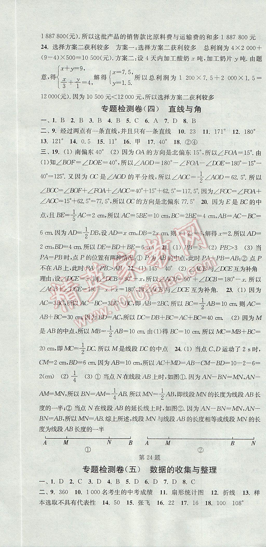 2017年通城學(xué)典活頁(yè)檢測(cè)七年級(jí)數(shù)學(xué)上冊(cè)滬科版 參考答案第22頁(yè)