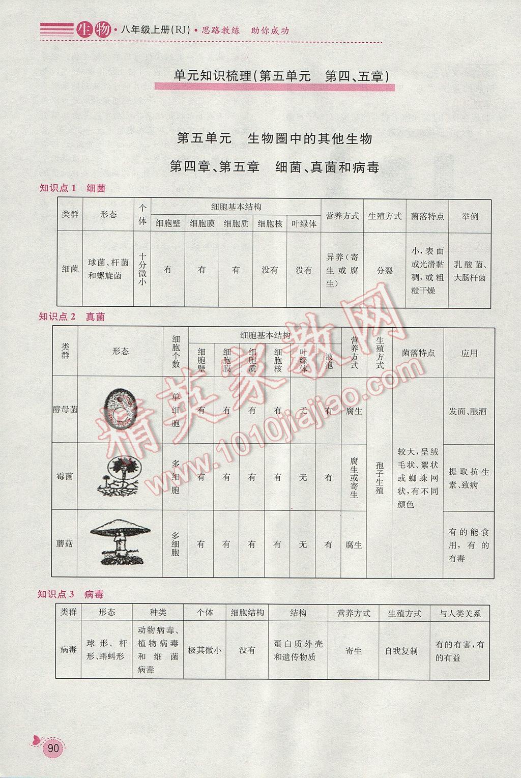 2017年思路教练同步课时作业八年级生物上册人教版 第五单元第113页