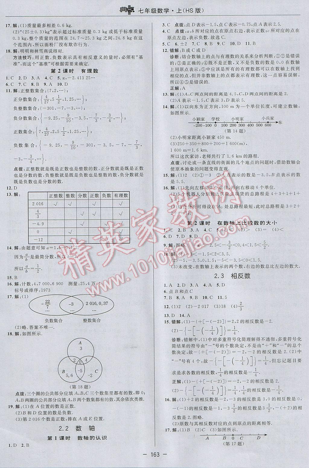 2017年綜合應(yīng)用創(chuàng)新題典中點(diǎn)七年級(jí)數(shù)學(xué)上冊(cè)華師大版 參考答案第7頁(yè)