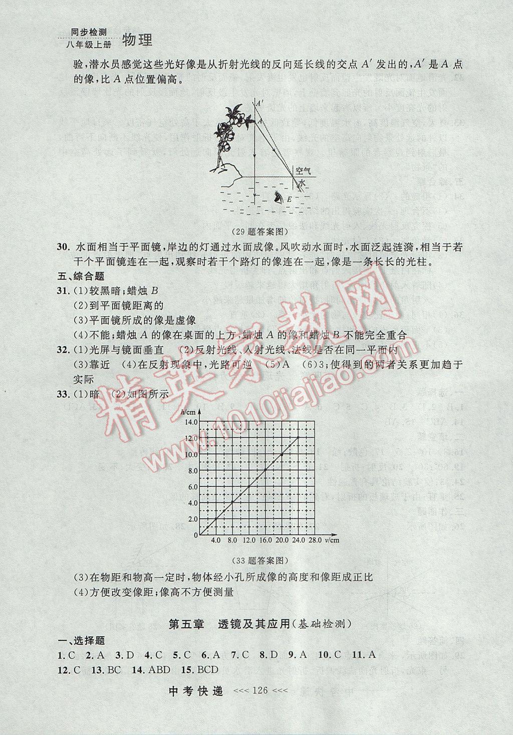 2017年中考快遞同步檢測(cè)八年級(jí)物理上冊(cè)人教版大連專用 參考答案第22頁(yè)