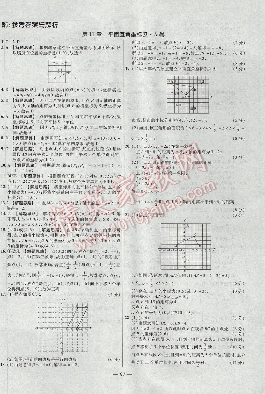 2017年金考卷活頁題選八年級數(shù)學上冊滬科版 參考答案第1頁