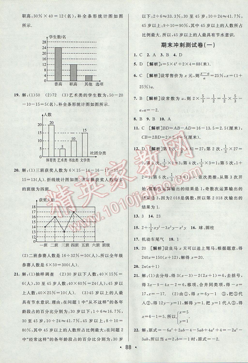 2017年期末考向標(biāo)海淀新編跟蹤突破測(cè)試卷七年級(jí)數(shù)學(xué)上冊(cè)滬科版 參考答案第12頁(yè)