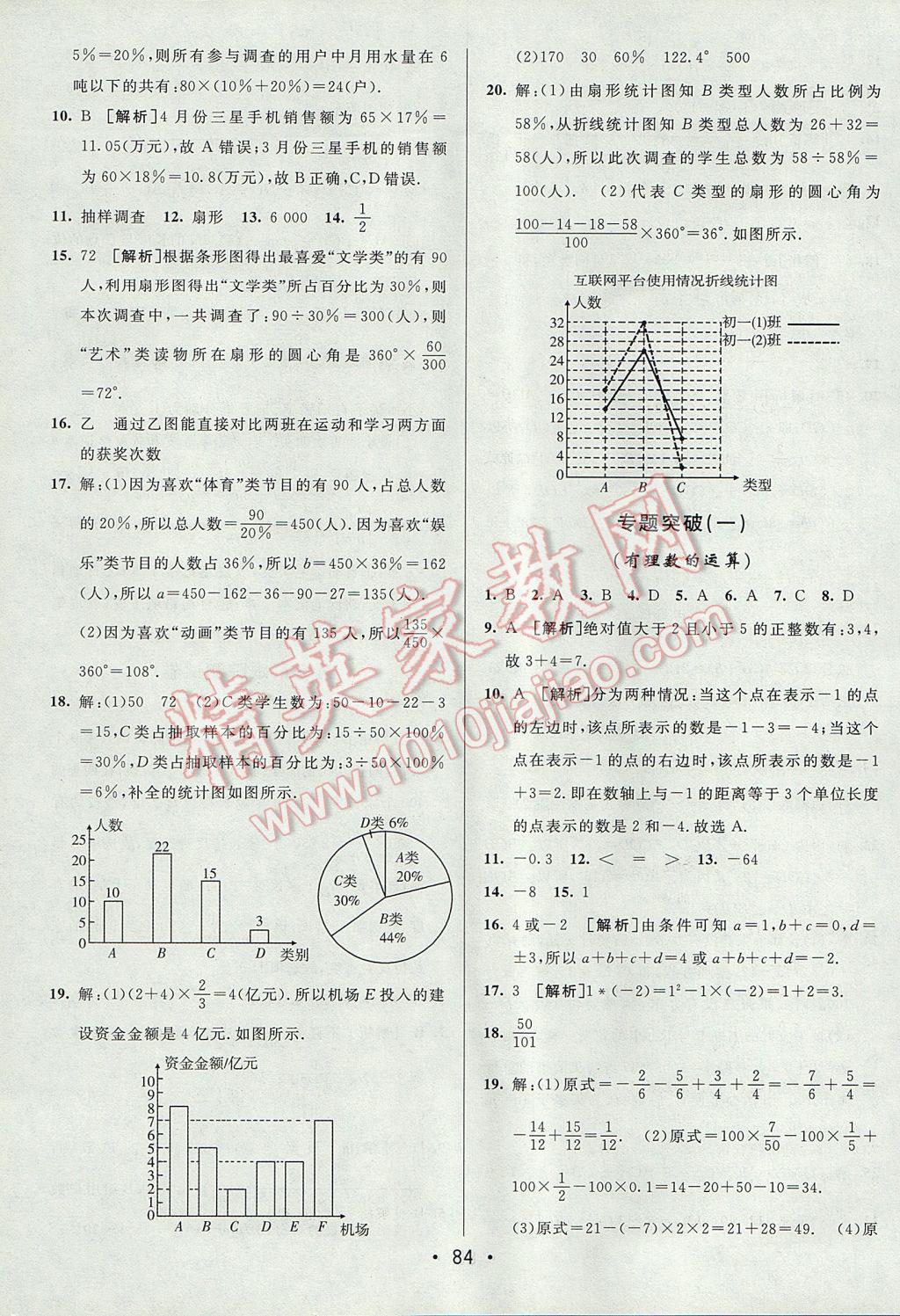 2017年期末考向標(biāo)海淀新編跟蹤突破測試卷七年級數(shù)學(xué)上冊滬科版 參考答案第8頁