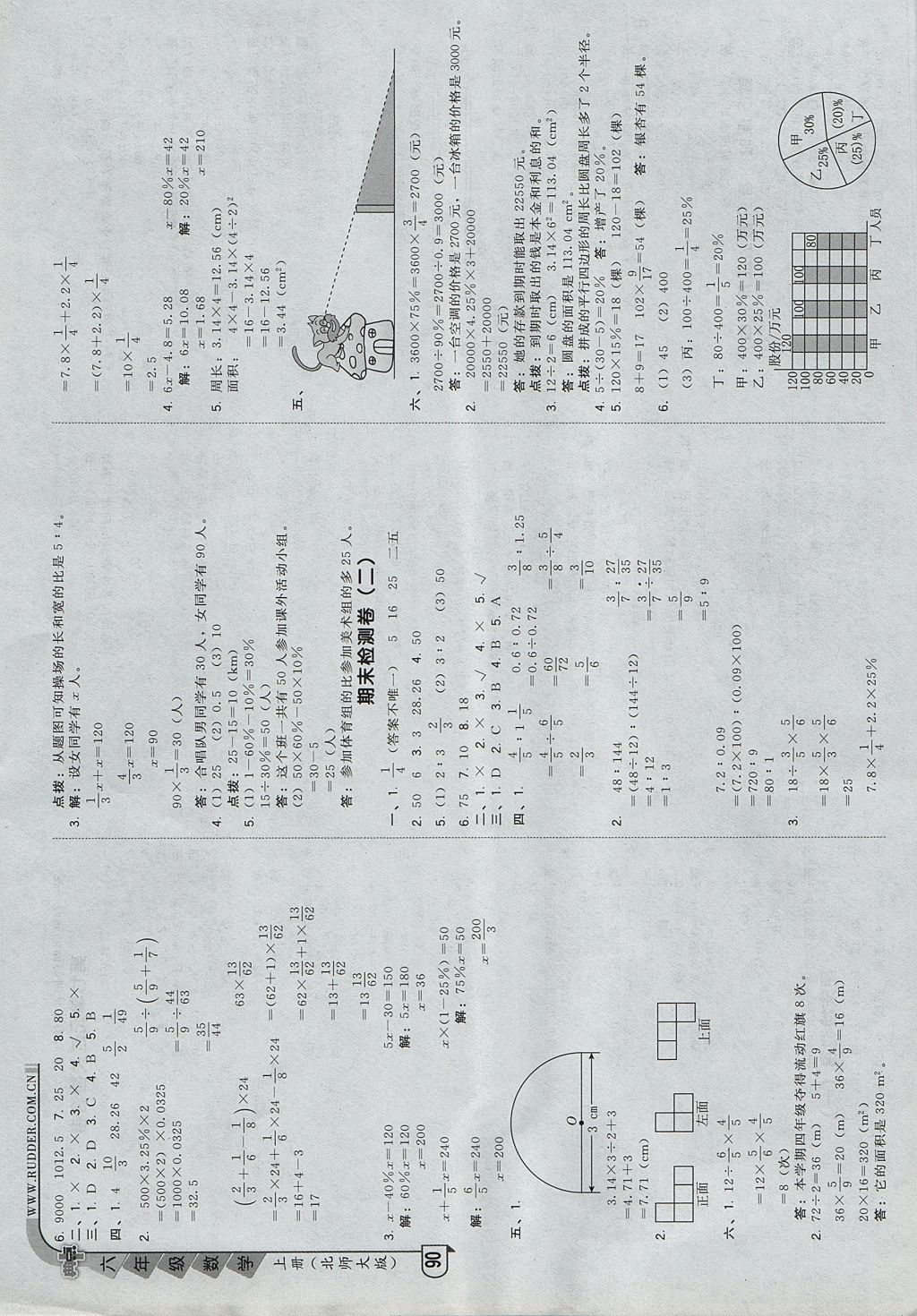 2017年綜合應(yīng)用創(chuàng)新題典中點(diǎn)六年級數(shù)學(xué)上冊北師大版 參考答案第16頁