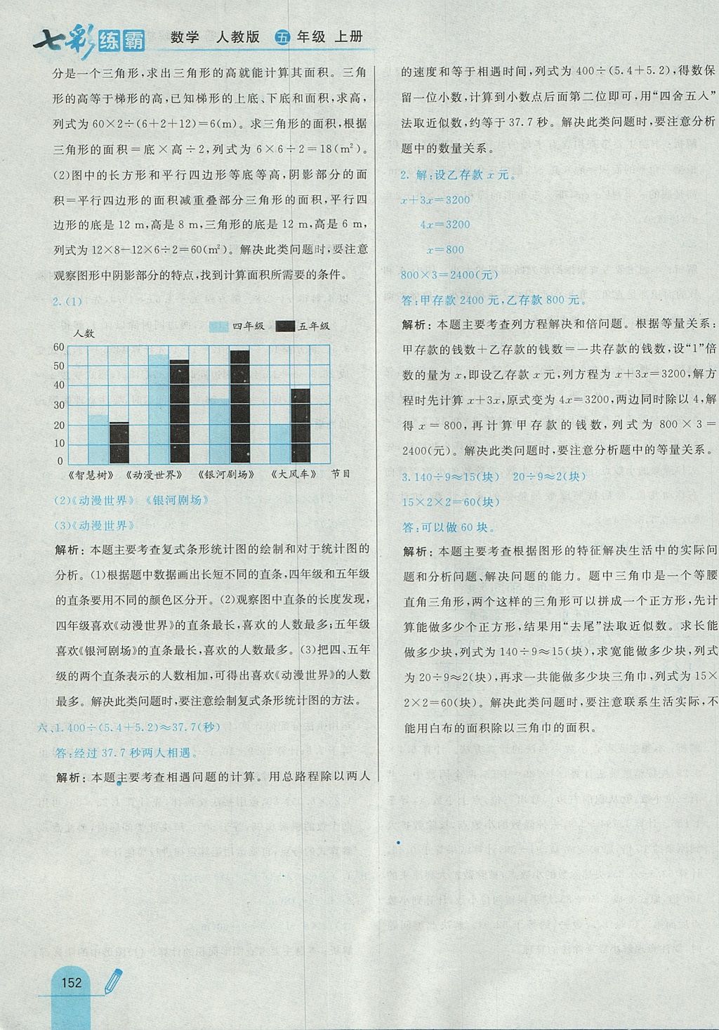 2017年七彩練霸五年級(jí)數(shù)學(xué)上冊(cè)人教版 參考答案第64頁(yè)