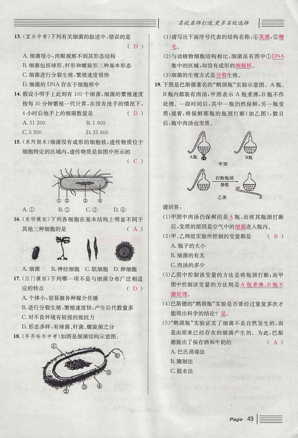 2017年名校課堂滾動學(xué)習(xí)法八年級生物上冊人教版 第五單元 生物圈中的其他生物第73頁