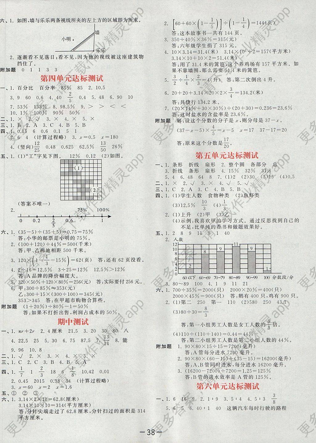 2017年53天天练小学数学六年级上册北师大版