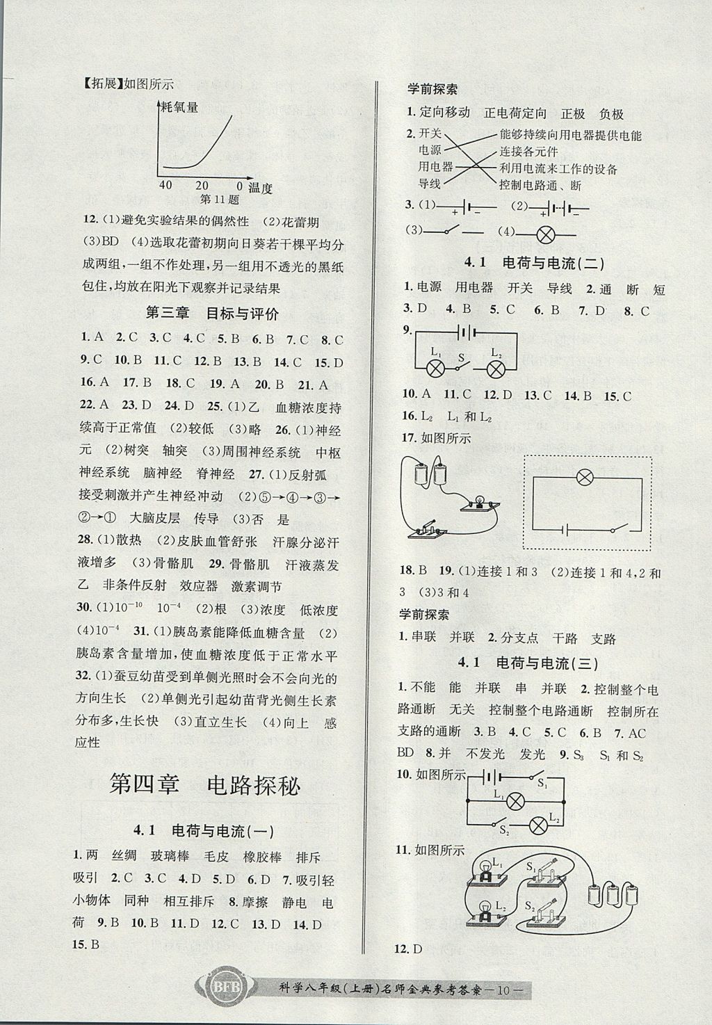 2017年名師金典BFB初中課時優(yōu)化八年級科學上冊理科綜合浙教版 參考答案第10頁