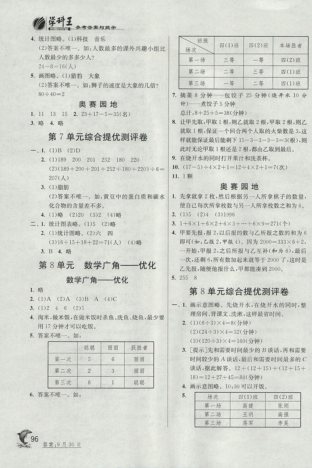 2017年實(shí)驗(yàn)班提優(yōu)訓(xùn)練四年級(jí)數(shù)學(xué)上冊人教版 參考答案第9頁