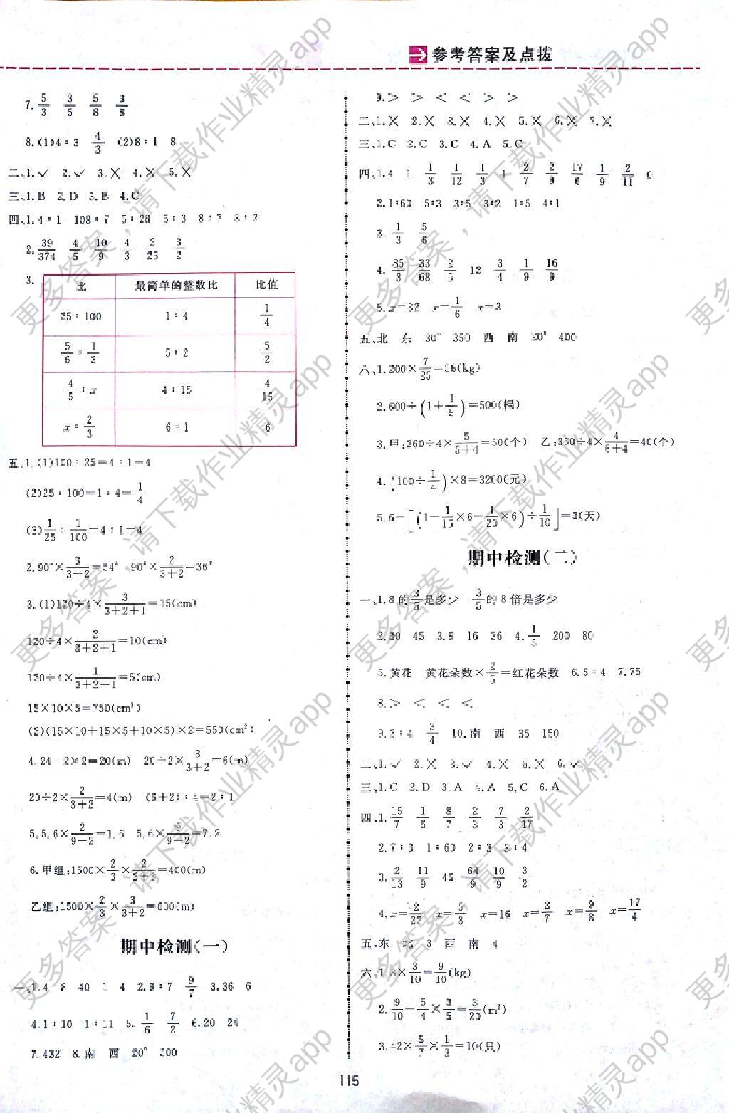 2017年三维数字课堂六年级数学上册人教版答