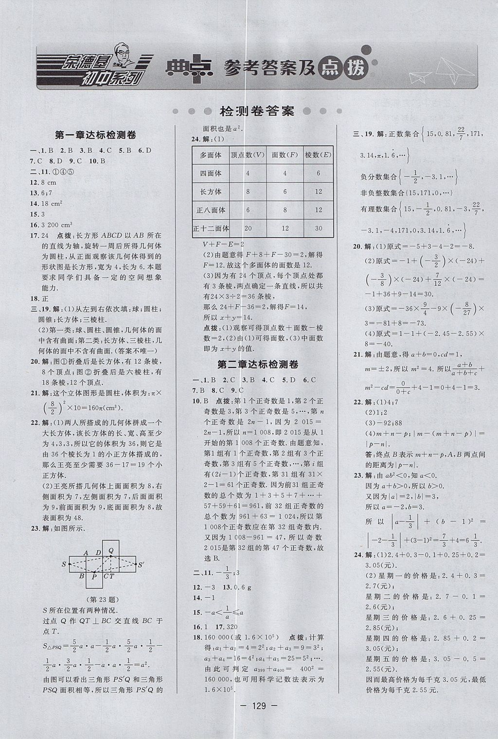 2017年綜合應用創(chuàng)新題典中點六年級數(shù)學上冊魯教版五四制 參考答案第1頁