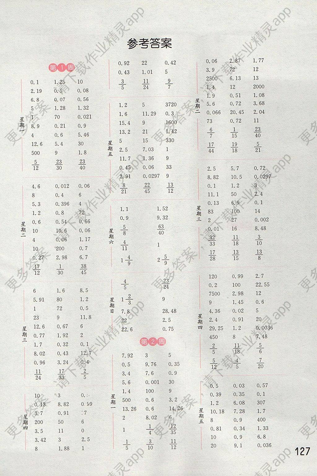 2017年通城学典小学数学计算能手六年级上册