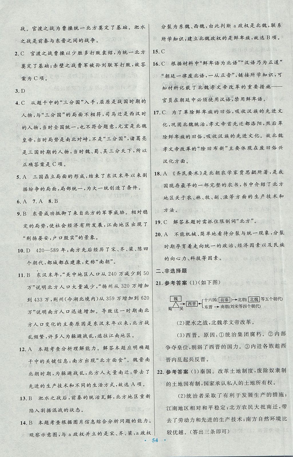 2017年初中同步测控优化设计七年级中国历史上册人教版 参考答案第26页