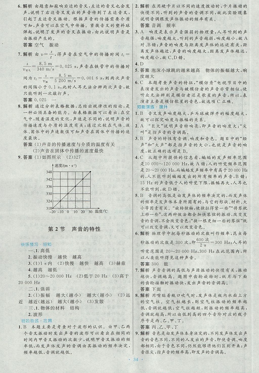 2017年初中同步測(cè)控優(yōu)化設(shè)計(jì)八年級(jí)物理上冊(cè)人教版 參考答案第6頁(yè)