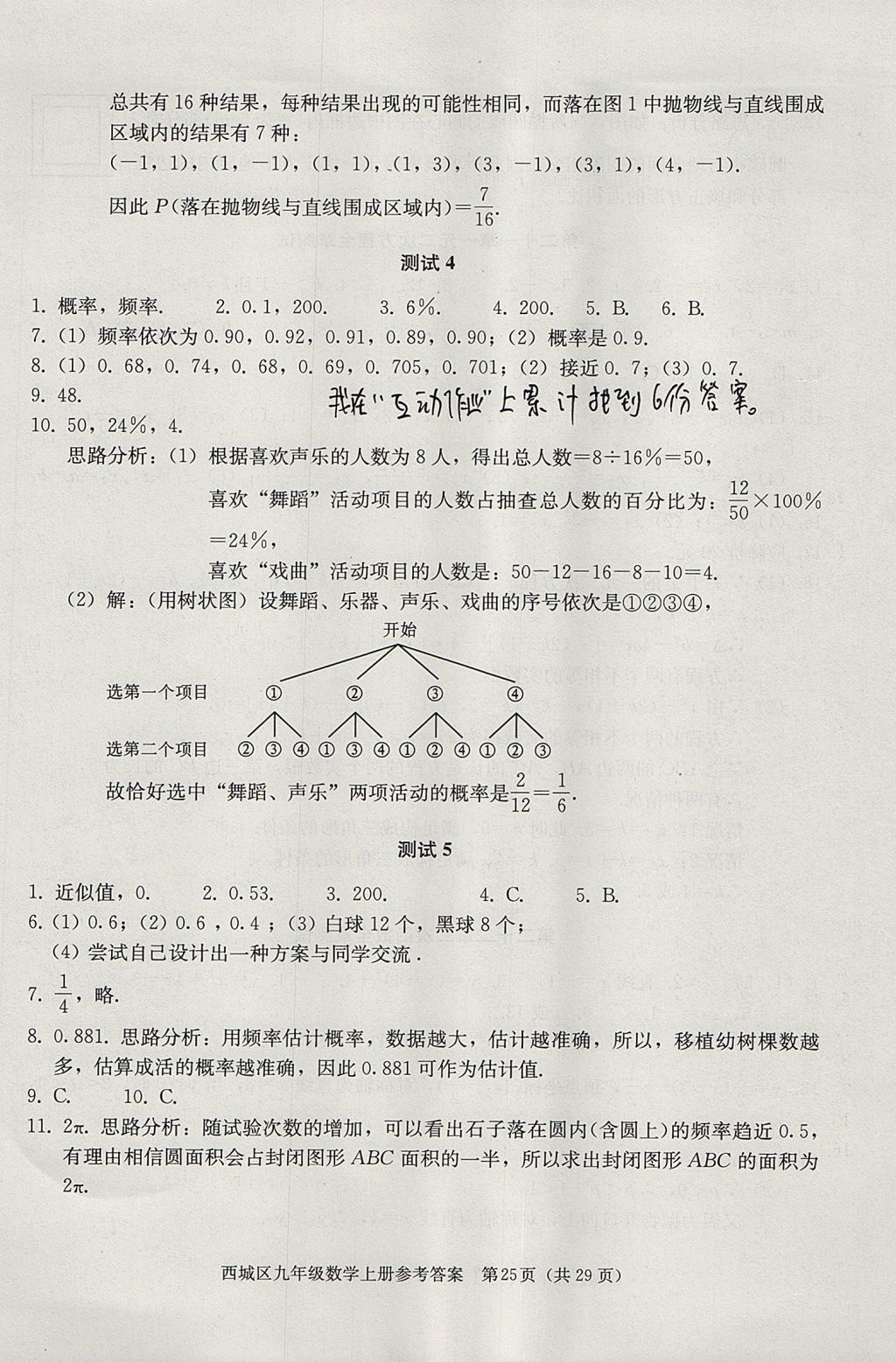 2017年學(xué)習(xí)探究診斷九年級(jí)數(shù)學(xué)上冊(cè)人教版 參考答案第25頁(yè)