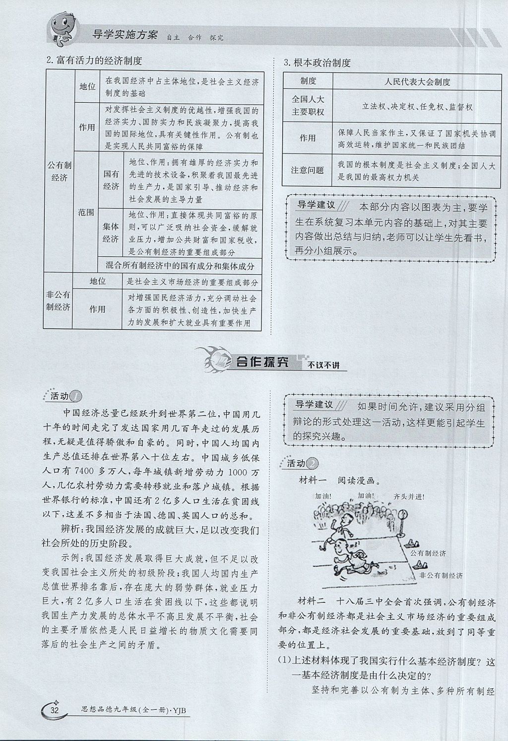 2017年金太陽(yáng)導(dǎo)學(xué)案九年級(jí)思想品德全一冊(cè)粵教版 第一單元第32頁(yè)