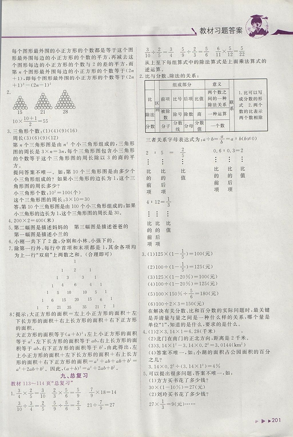 2017年黃岡小狀元數(shù)學(xué)詳解六年級數(shù)學(xué)上冊人教版廣東專版 參考答案