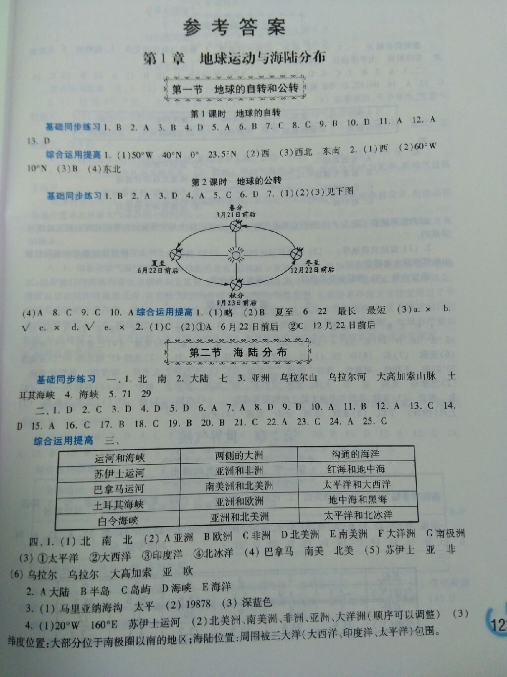 2017年學(xué)習(xí)檢測(cè)八年級(jí)地理上冊(cè)地圖版 參考答案第1頁(yè)