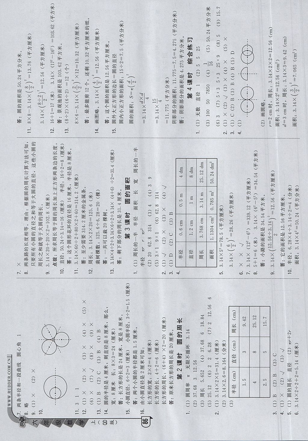 2017年綜合應(yīng)用創(chuàng)新題典中點(diǎn)六年級數(shù)學(xué)上冊青島版 參考答案