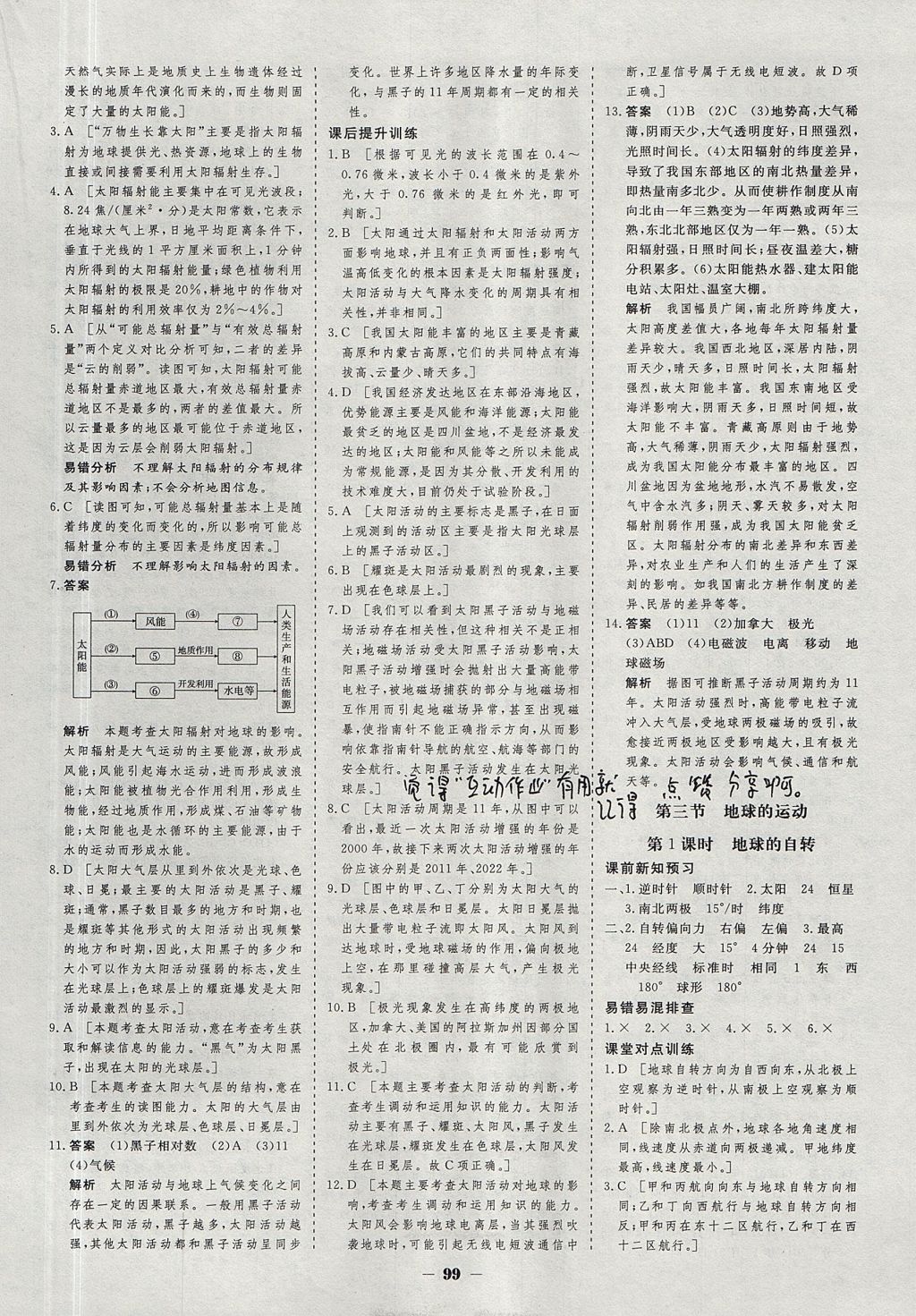 2018年金版教程作業(yè)與測(cè)評(píng)高中新課程學(xué)習(xí)地理必修1湘教版 參考答案第2頁