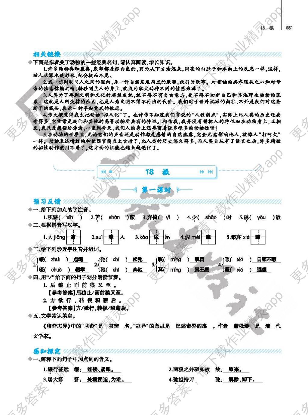 2017年基础训练七年级语文上册人教版大象出版社答案