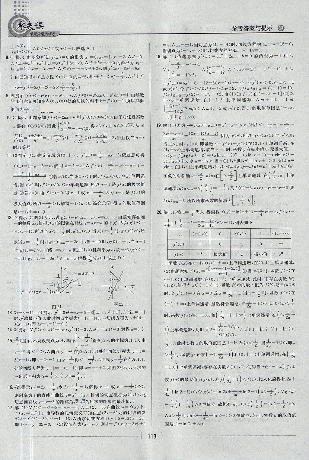 2018年零失誤單元分層測試卷數(shù)學選修1-1人教A版 參考答案第21頁