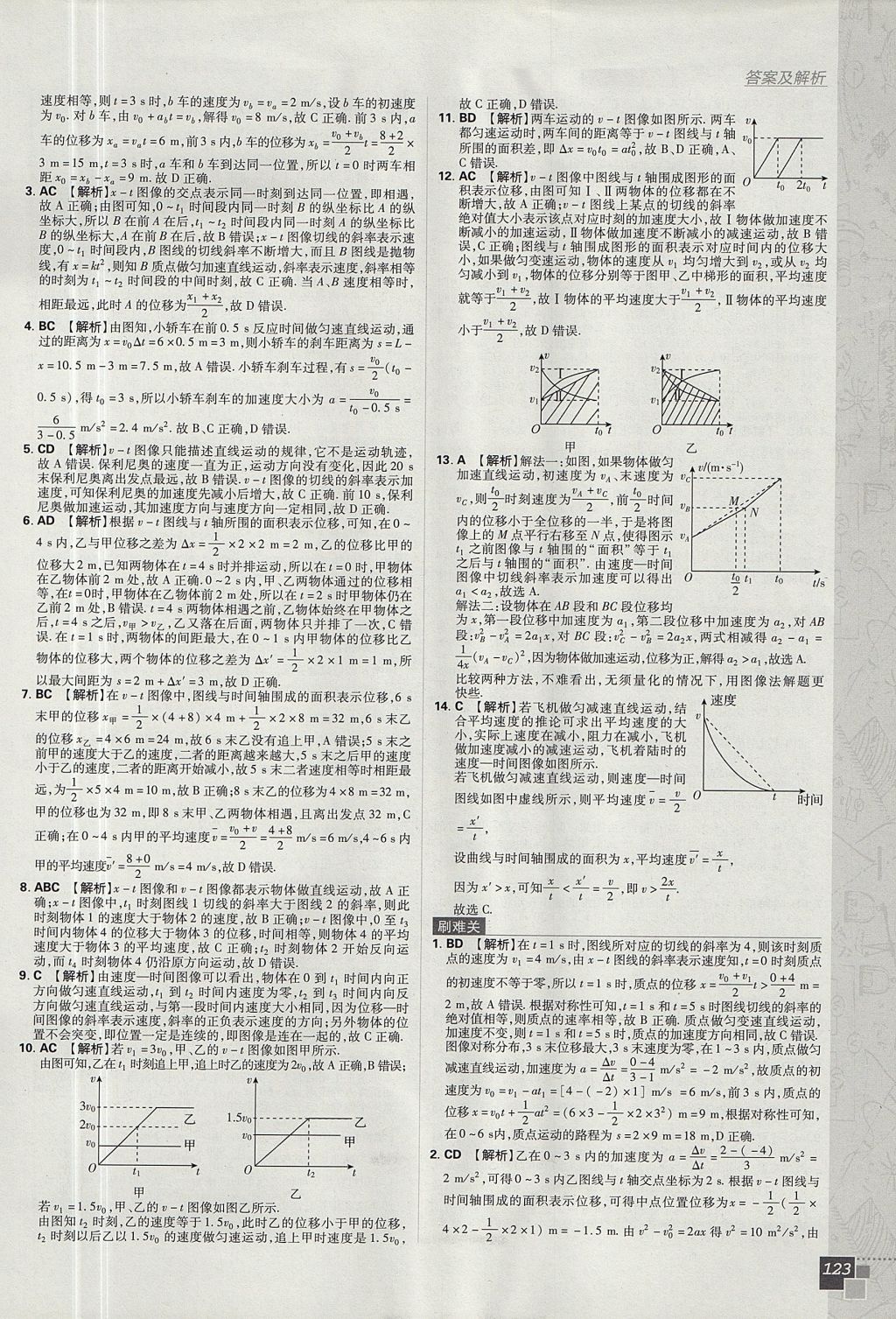 2018年高中必刷题物理必修1人教版 参考答案第13页