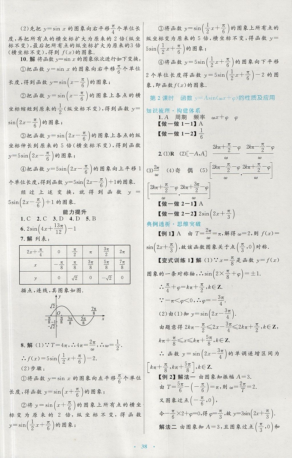 2018年高中同步测控优化设计数学必修4人教A版 参考答案第14页