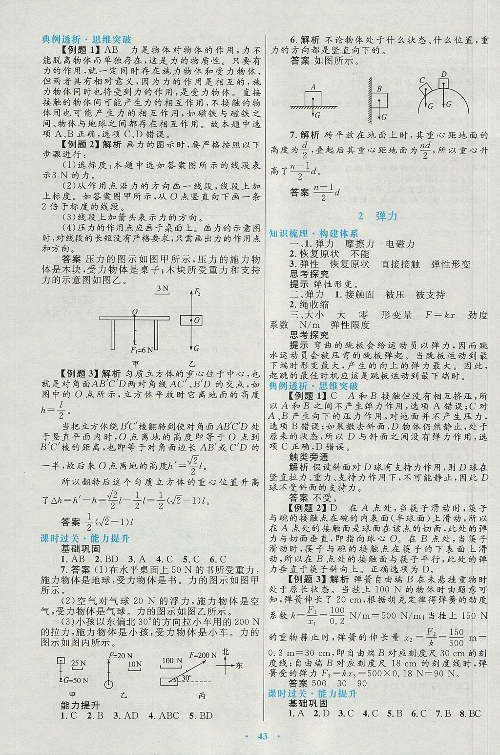 2018年高中同步测控优化设计物理必修1人教版 参考答案第11页