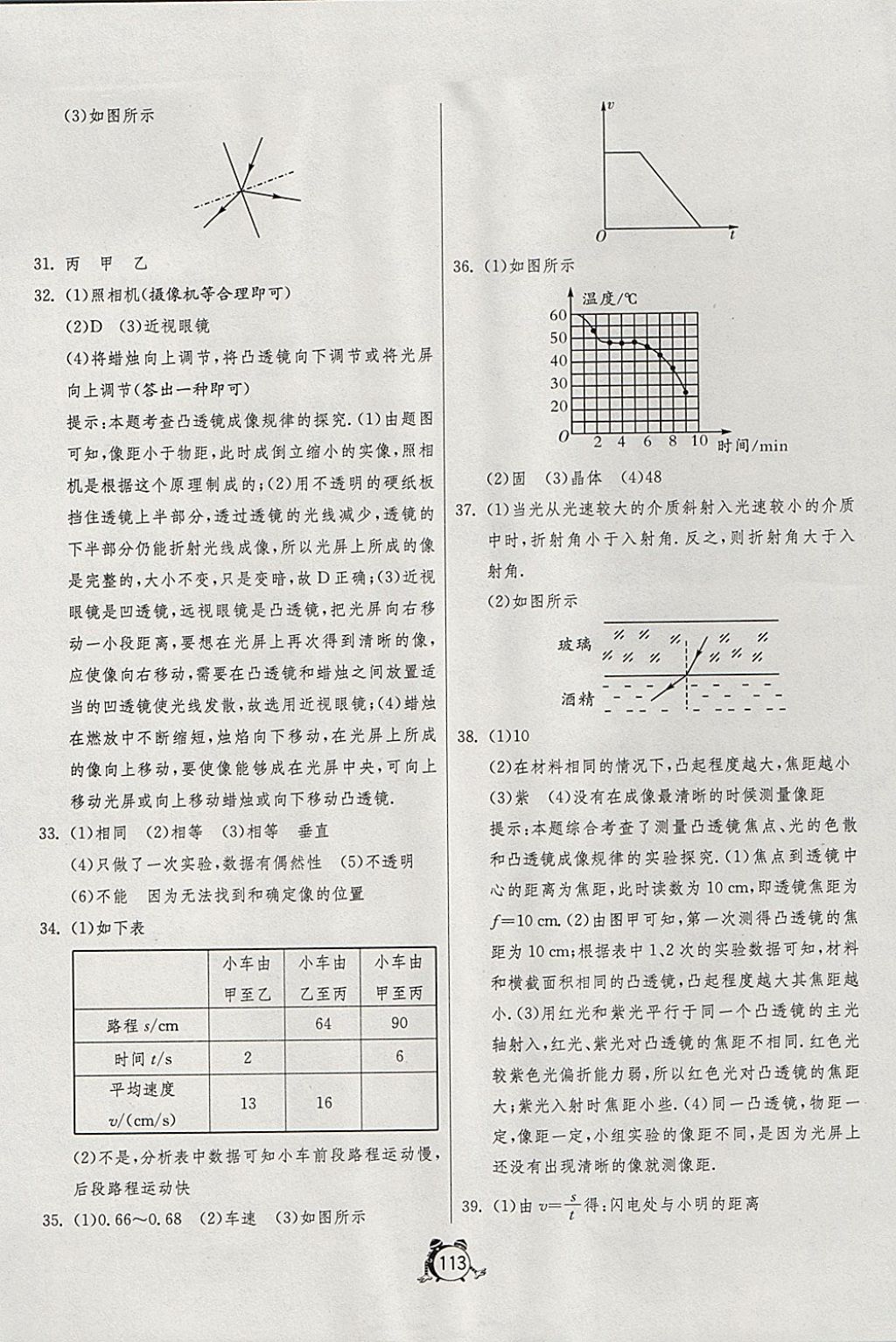 2017年單元雙測全程提優(yōu)測評卷八年級物理上冊蘇科版 參考答案第17頁