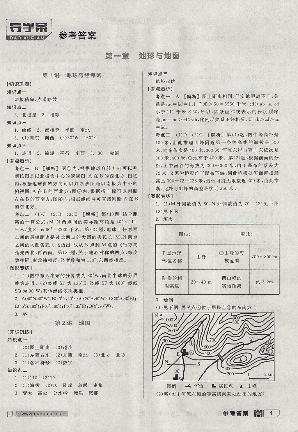 2018年全品學練考高中地理區(qū)域地理 參考答案第1頁