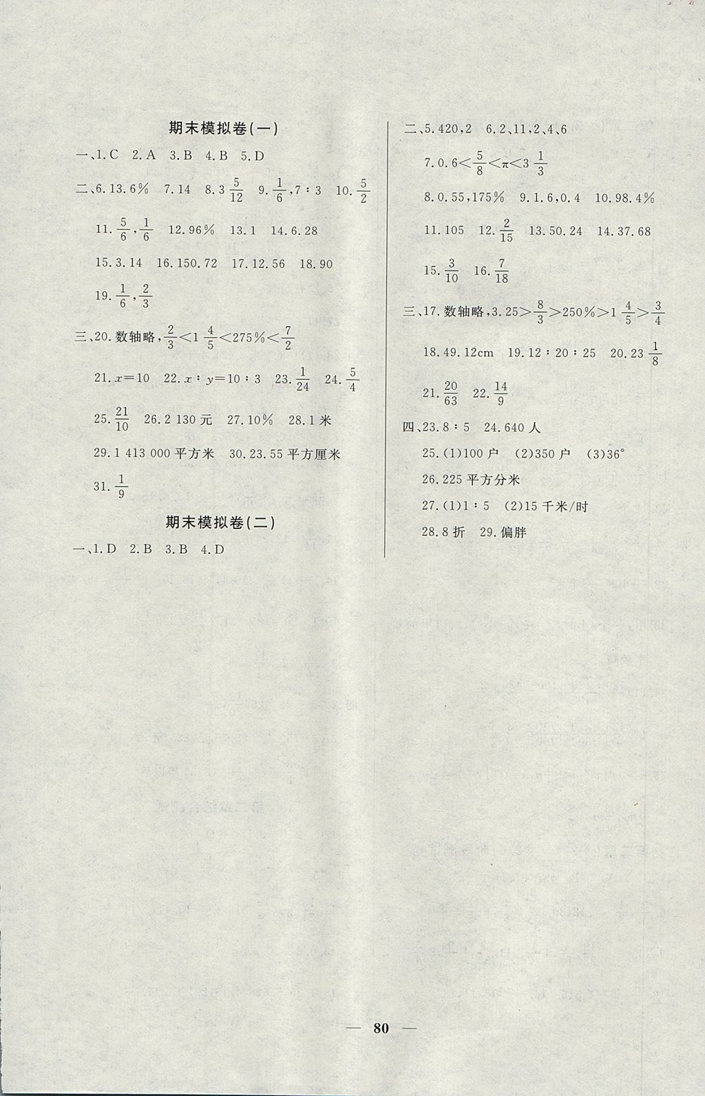 2017年金牌教練六年級(jí)數(shù)學(xué)上冊(cè) 參考答案第12頁(yè)