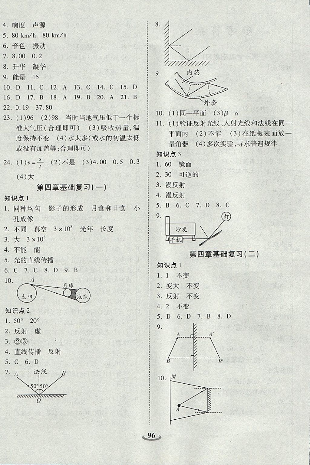 2017年暢響雙優(yōu)卷八年級(jí)物理上冊(cè)人教版 參考答案第4頁(yè)