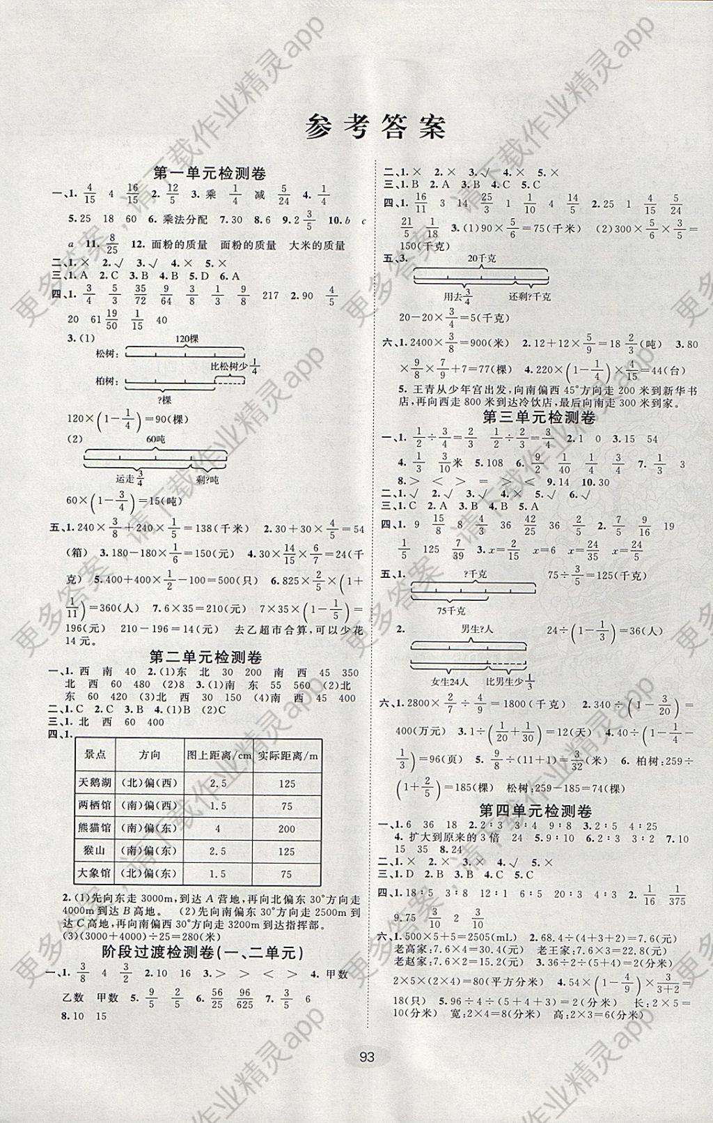 2017年期末100分闯关海淀考王六年级数学上册人教版