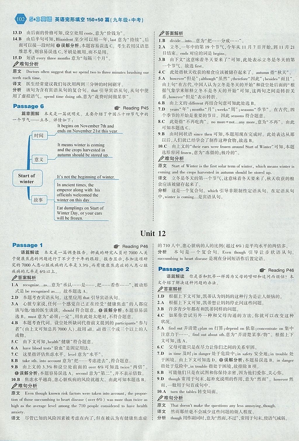 2018年53English九年級加中考英語完形填空150加50篇 參考答案第24頁