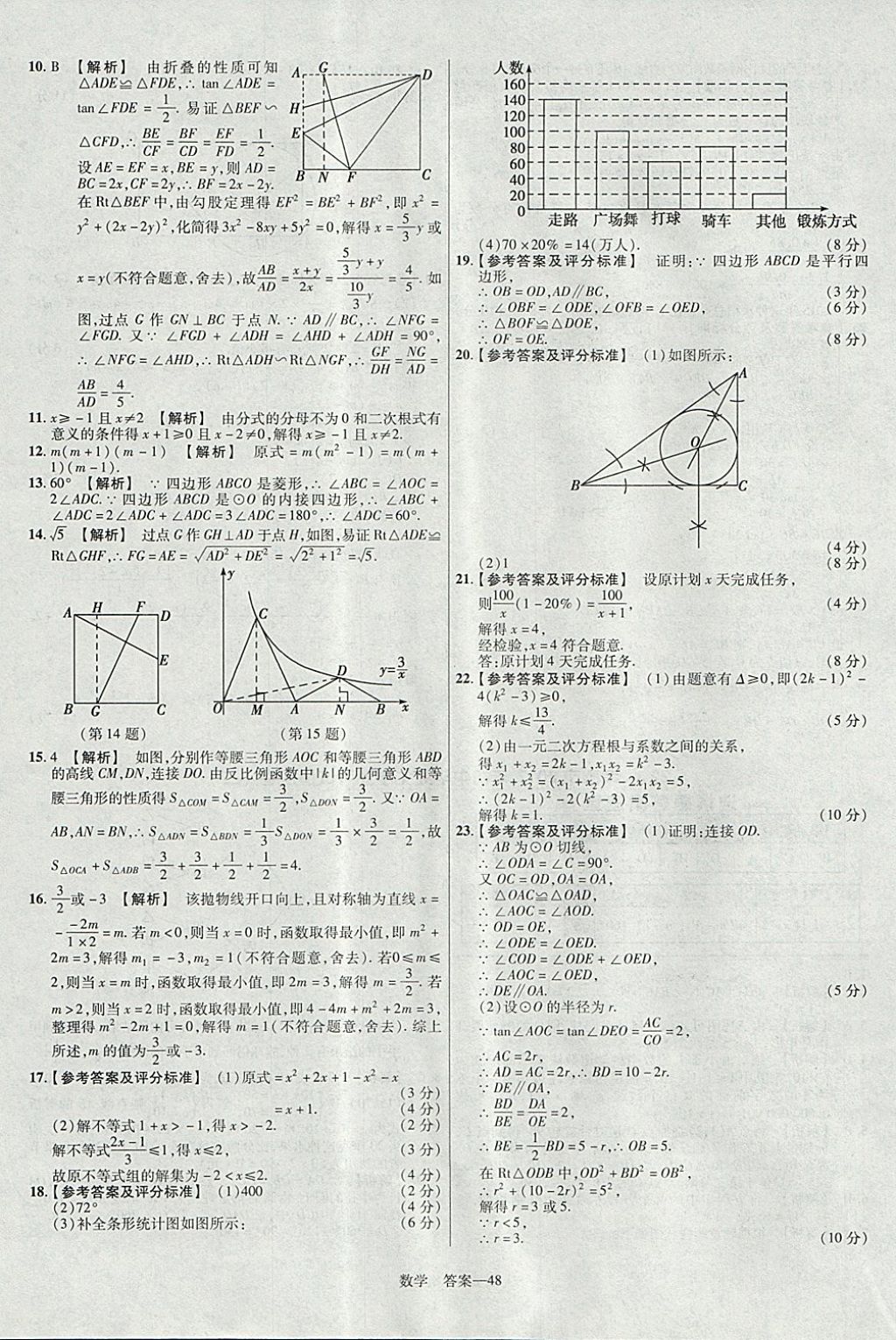 2018年金考卷湖北中考45套匯編數(shù)學(xué)第13年第13版 參考答案第48頁