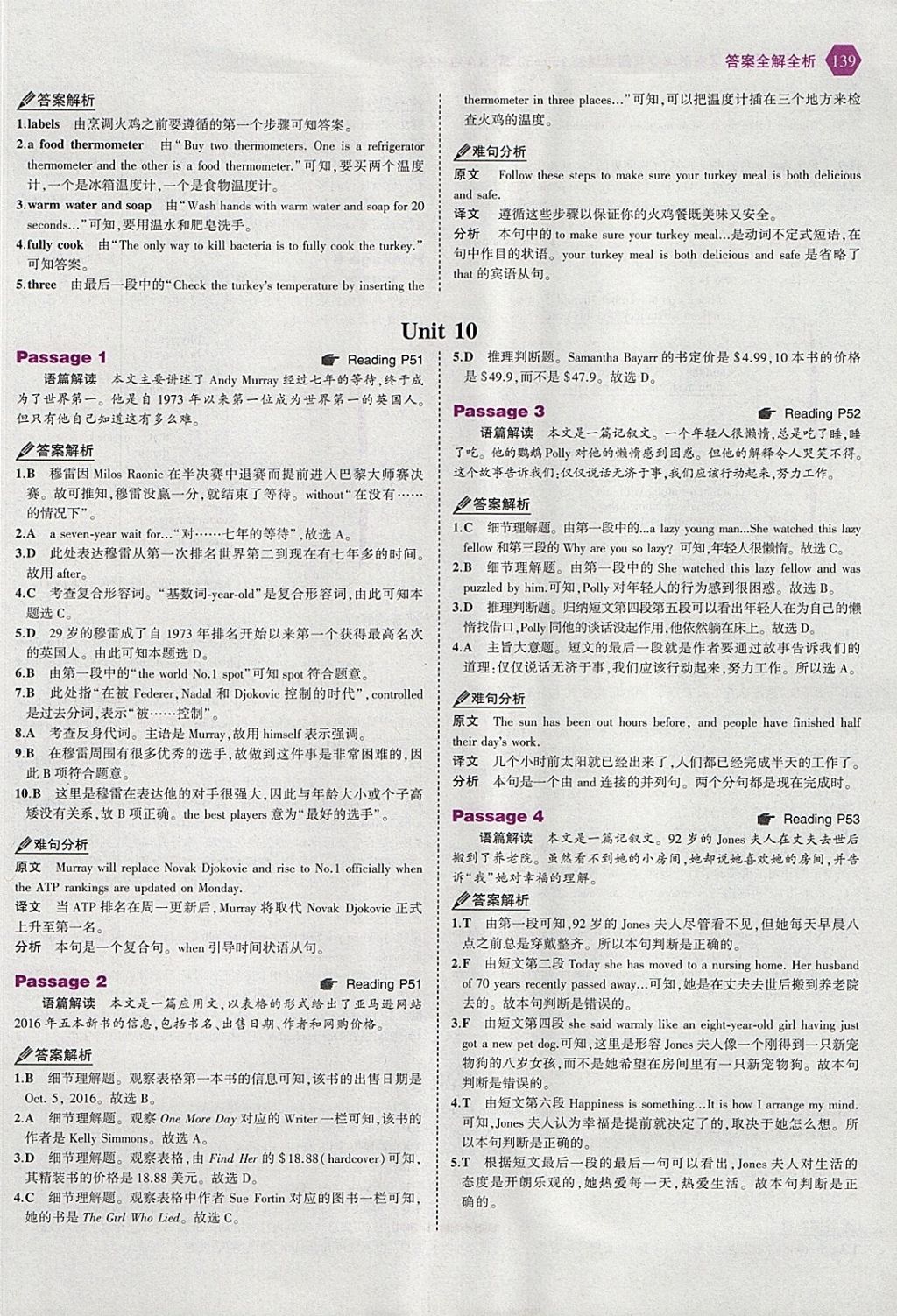 2018年53English九年级加中考英语完形填空与阅读理解150加50篇 参考答案第21页