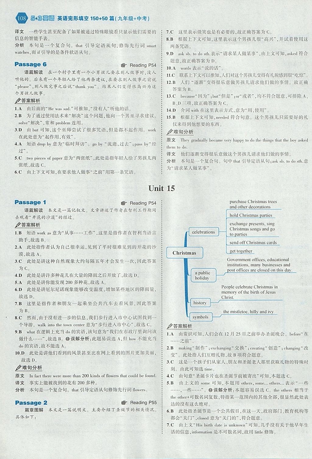 2018年53English九年級加中考英語完形填空150加50篇 參考答案第30頁