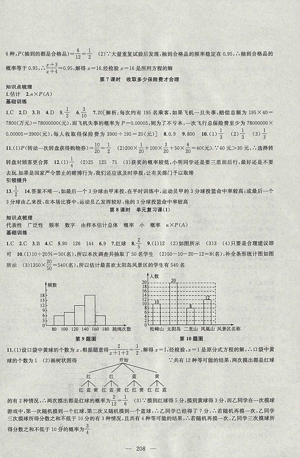 2018年金鑰匙1加1課時作業(yè)加目標(biāo)檢測九年級數(shù)學(xué)下冊江蘇版 參考答案第28頁