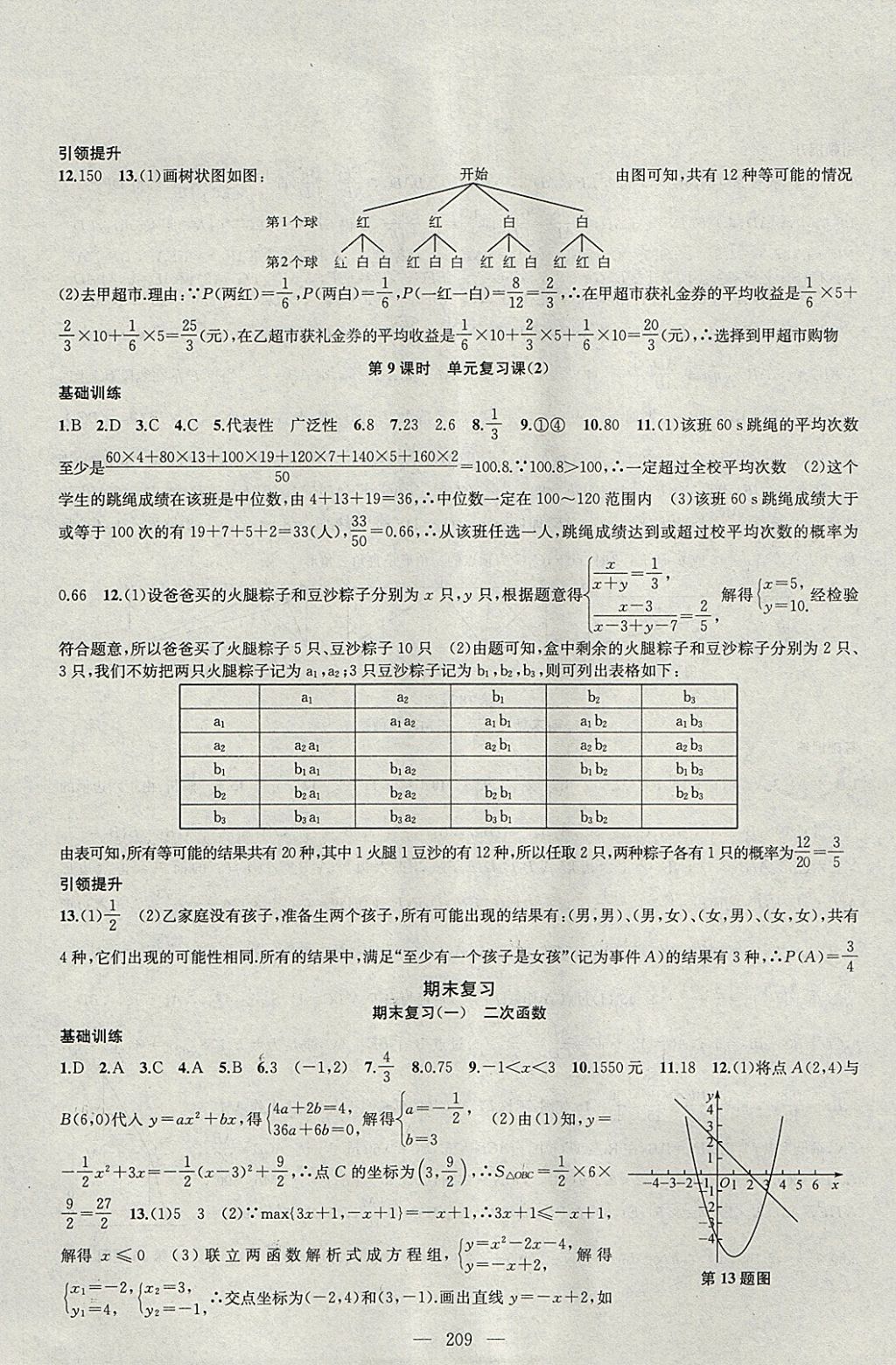 2018年金鑰匙1加1課時作業(yè)加目標(biāo)檢測九年級數(shù)學(xué)下冊江蘇版 參考答案第29頁