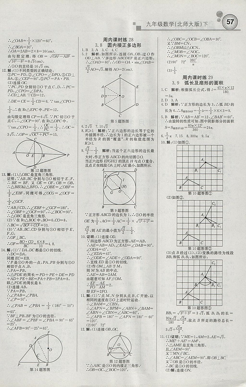 2018年輕巧奪冠周測(cè)月考直通中考九年級(jí)數(shù)學(xué)下冊(cè)北師大版 參考答案第9頁(yè)