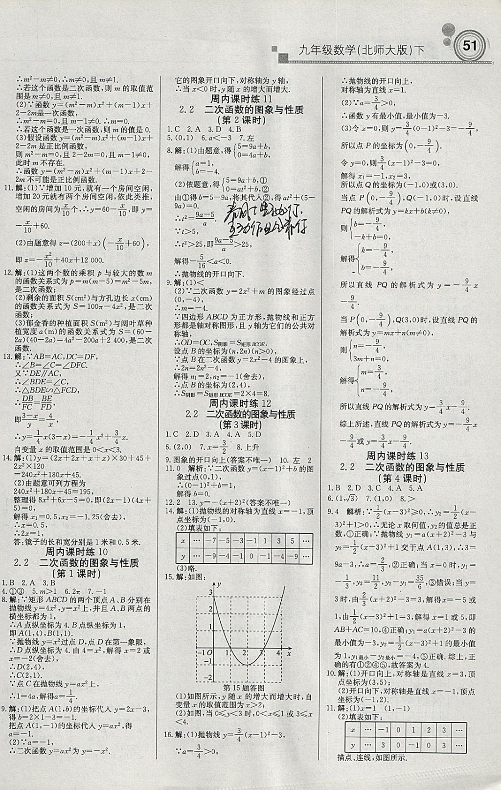 2018年輕巧奪冠周測月考直通中考九年級數(shù)學下冊北師大版 參考答案第3頁