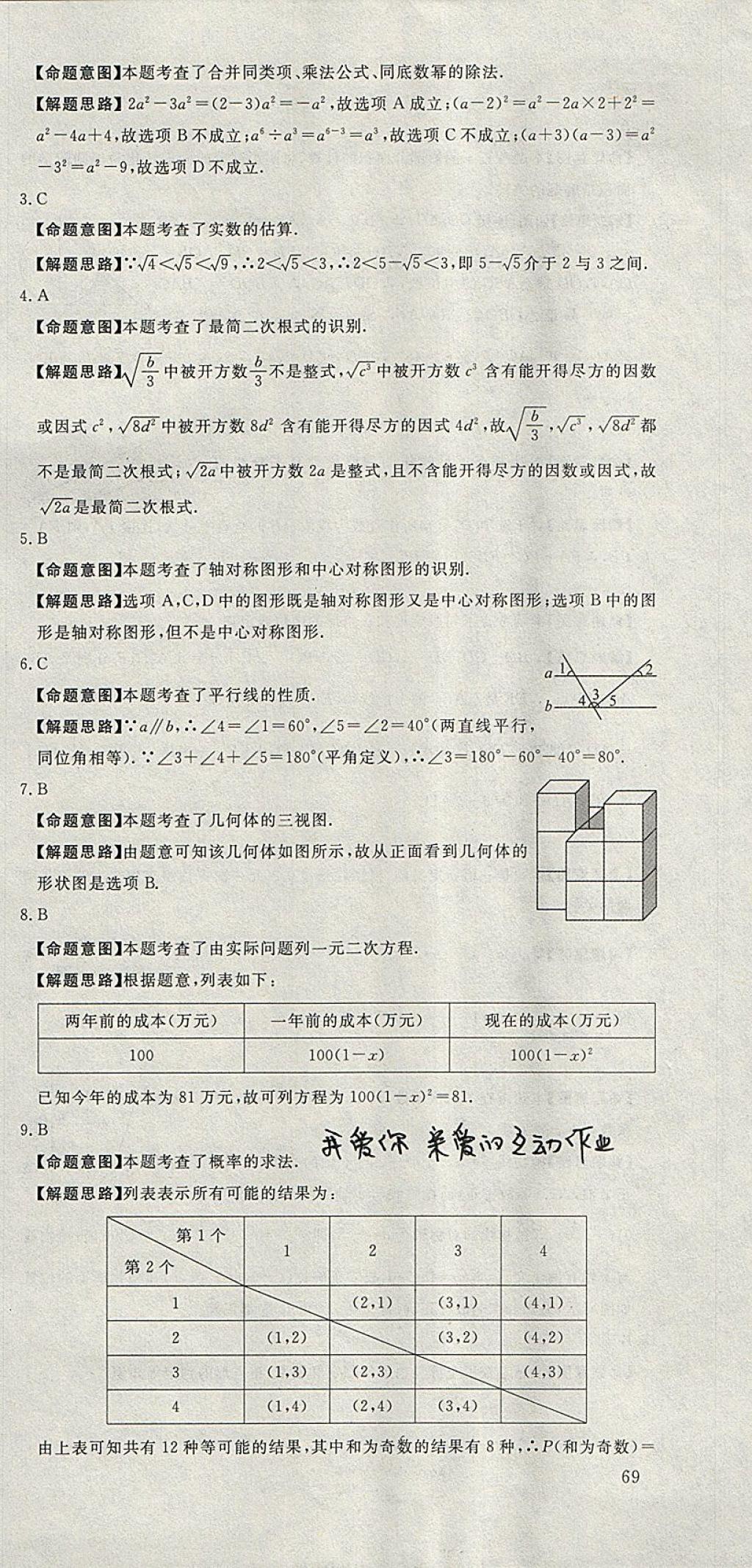 2018年河北中考必備中考第一卷數(shù)學 參考答案第75頁