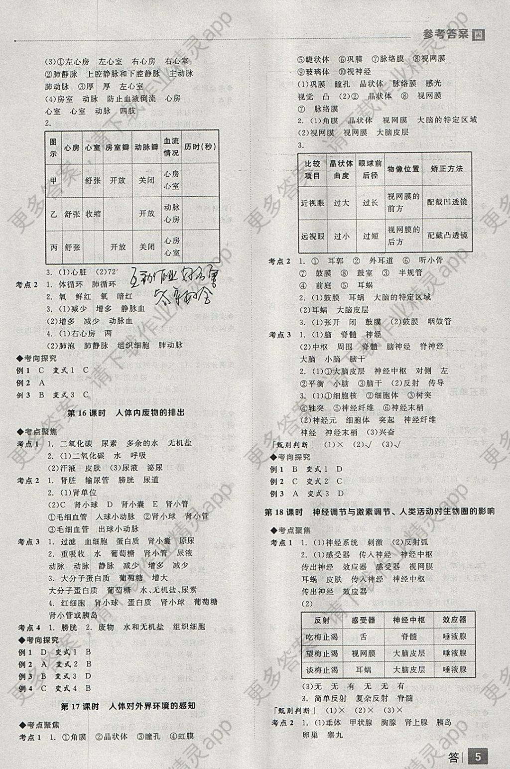 2018年全品中考复习方案生物学人教版答案