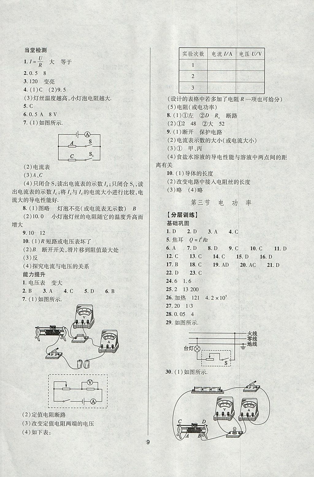 2018年山西省中考指導(dǎo)物理 參考答案第9頁