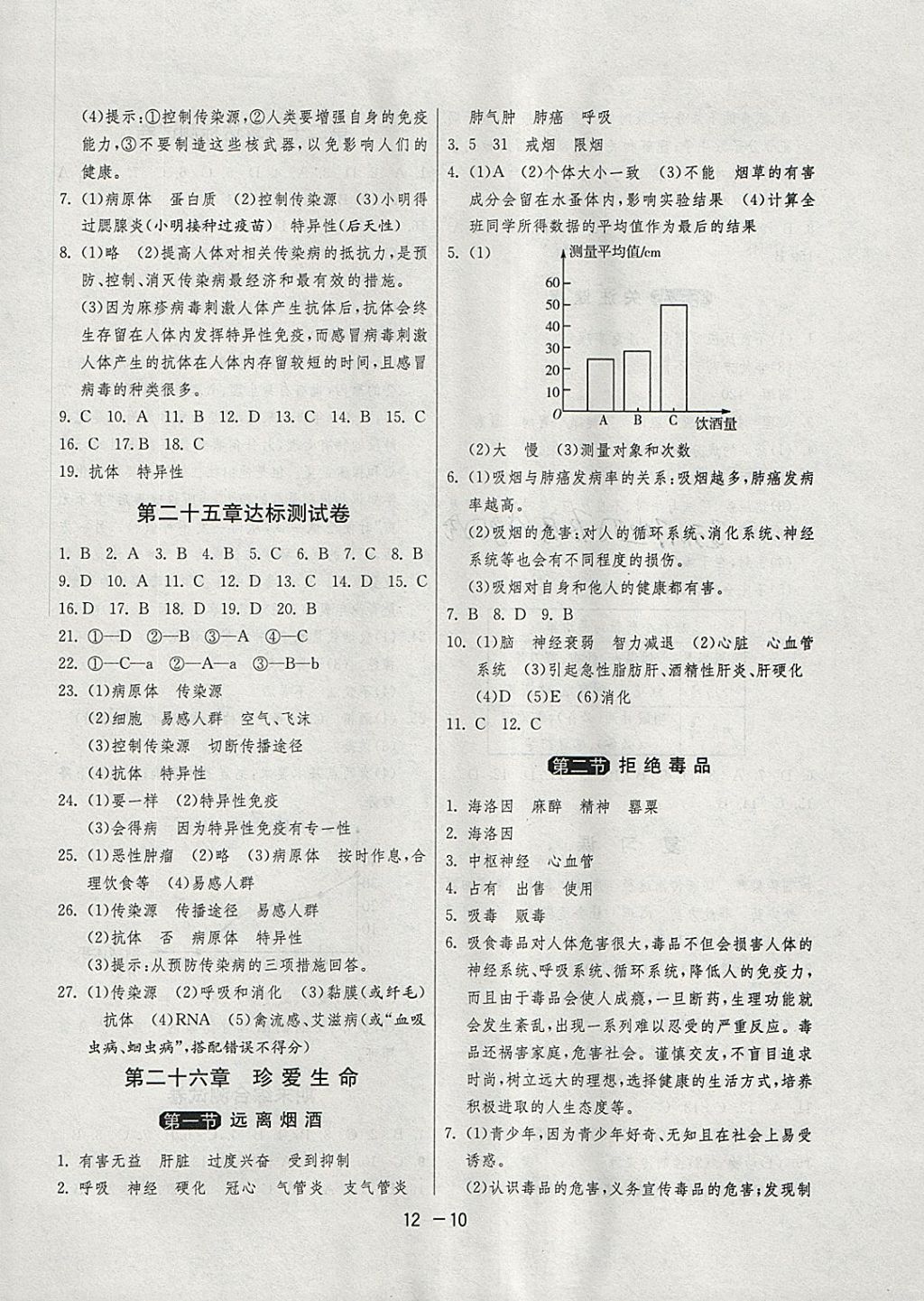 2018年1課3練單元達標測試八年級生物學下冊蘇教版 參考答案第10頁