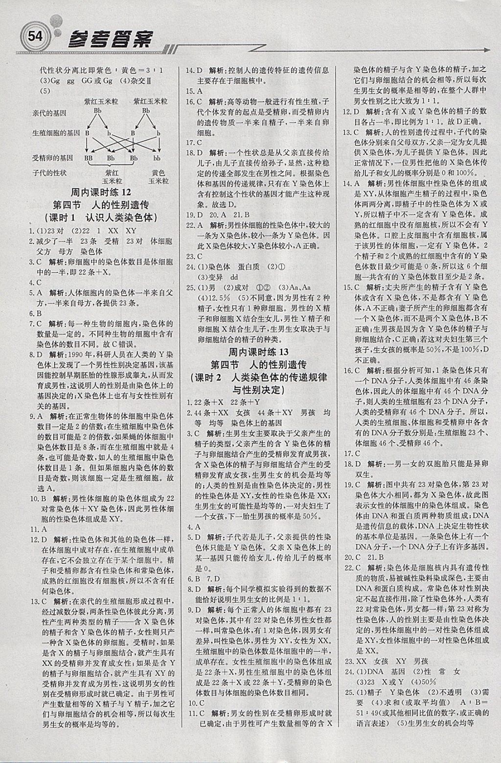 2018年輕巧奪冠周測月考直通中考八年級生物下冊人教版 參考答案第6頁