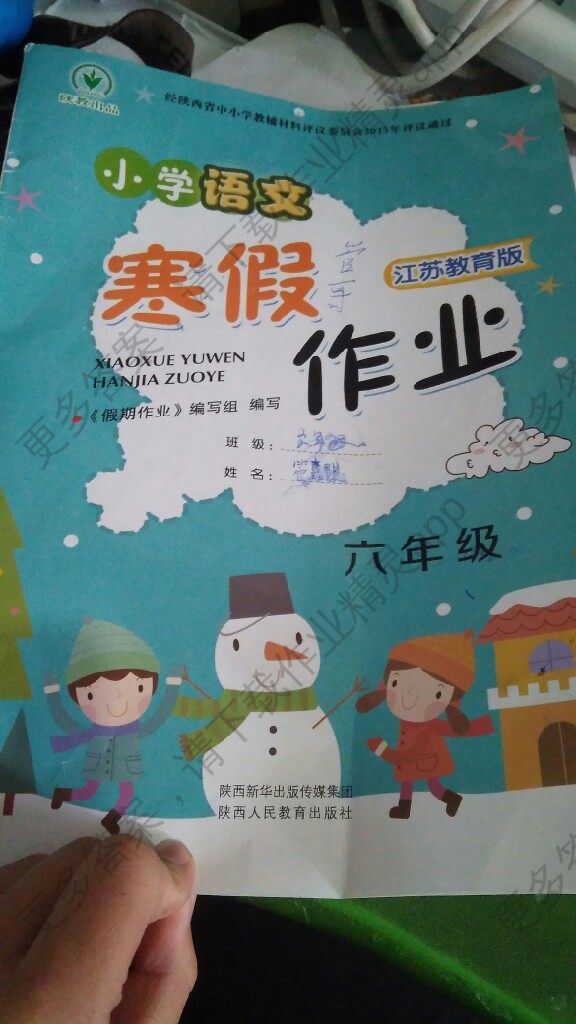 小学六年级语文寒假作业答案答案